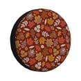 thumbnail image 1 of Salouo Autumn Warm Tone Maple Leaf Print Spare Tire Cover 14-17 inch Spare Tire Protector Universal Tough Tire Wheel Cover for Trailer SUV and Truck-14 inch, 1 of 6