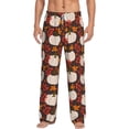 thumbnail image 1 of Salouo Autumn White Pumpkin Print Pajama Pants for Men, Lounge Pants Elastic Waistband Casual Men's sleepwear Loungewear Sleep Pajama Pant -X-Large, 1 of 7