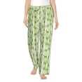 thumbnail image 1 of Salouo Bamboo Stems And Leaves Print Women's Pajama Pants Casual Loose Sweatpants PJs Flowy Pants Drawstring Palazzo for Women Wide Leg Pants Lounge Pajama -Large, 1 of 8