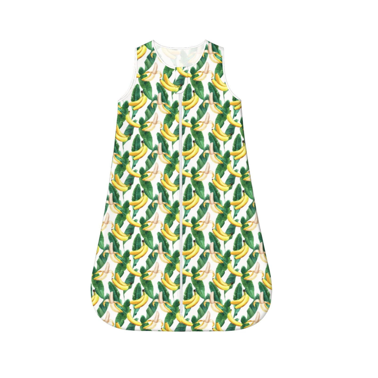 Salouo Banana Tree Leaves Print Baby Sleep Sack Wearable Blanket for
