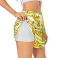 thumbnail image 1 of Salouo Bananas On A Striped Print Women's 2 in 1 Running Shorts Double-Layer Shorts Athletic Workout Gym Yoga Shorts Running Shorts for Women-Small, 1 of 7