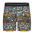 thumbnail image 1 of Salouo Barbeque Pattern Men's Boxer Briefs, Soft & Breathable Underwear Elastic Waistband Briefs for Men,1-Pack, 1 of 7