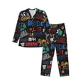 thumbnail image 1 of Salouo Basketball Print Button-Front Long Sleeve Pajama Set for Men, Soft 2Pjs Men's Long Sleeve Sleepwear-X-Large, 1 of 7