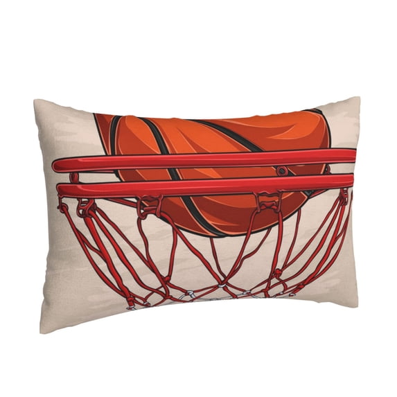 Salouo Basketball Shot Print Print Pillow Case Cover,Wrinkle-Free Bed Pillow Cover Pack of 1 Home Decor Fade-Resistant and Stain-Resistant ,Pillows Not Included -16"x24"
