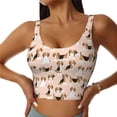thumbnail image 1 of Salouo Beagle Dog On Brown Print Sports Bras for Women,Womens Round Neck Sports Bra Workout Crop Tank Tops Padded with Built in Shelf Yoga Bra-Medium, 1 of 8