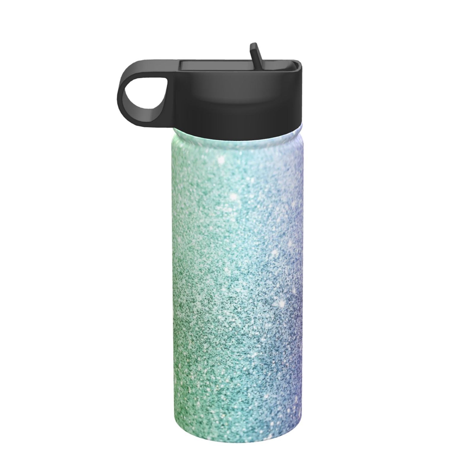 Salouo Beautiful Glitter Pattern 18 oz Water Bottle With Straw ...