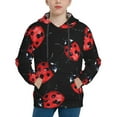 thumbnail image 1 of Salouo Beautiful Red Ladybug Pattern Hoodie Sweatshirt for Youth, Fall Pullover Hoodie Sweatshirt Long-Sleeve Pullover Hooded Sweatshirt-X-Large, 1 of 6