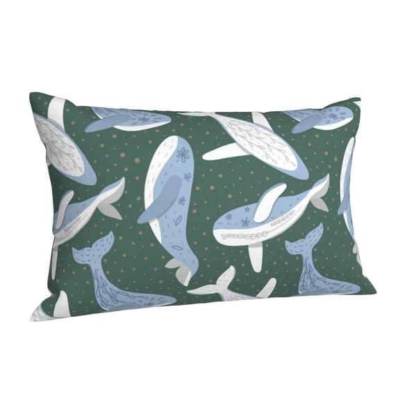Salouo Beautiful Whales Pattern Pillow Cases,1PC Pillow Covers with Envelope Closure Decorative Pillow Case for Bed Couch,Pillows Not Included-14"x20"