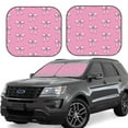 thumbnail image 1 of Salouo Beautiful pink bow Pattern Car Windshield Sun Shade Foldable | Front Windshield Shade for Sun, Heat and UV Rays | Interior Sun Protection-Medium, 1 of 1