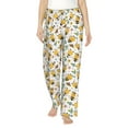 thumbnail image 1 of Salouo Bee and Flowers Print Women's Pajama Pants Casual Loose Sweatpants PJs Flowy Pants Drawstring Palazzo for Women Wide Leg Pants Lounge Pajama -X-Large, 1 of 8