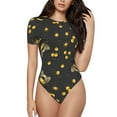 thumbnail image 1 of Salouo Bee for Women's Short Sleeve Bodysuit,Sexy Bodysuits One Piece Round Neck Bodysuit Shapewear Tummy Control-Large, 1 of 7