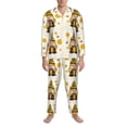 thumbnail image 1 of Salouo Beekeeper Gnome Holding A Glass Print Button-Front Long Sleeve Pajama Set for Men, Soft 2Pjs Men's Long Sleeve Sleepwear -Medium, 1 of 7