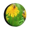 thumbnail image 1 of Salouo Bees Pollinates A Yellow Dandelion Print Spare Tire Cover 14-17 inch Spare Tire Protector Universal Tough Tire Wheel Cover for Trailer SUV and Truck-16 inch, 1 of 6