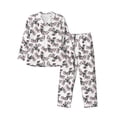 thumbnail image 1 of Salouo Bird Print Button-Front Long Sleeve Pajama Set for Men, Soft 2Pjs Men's Long Sleeve Sleepwear-Medium, 1 of 7