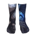 thumbnail image 1 of Salouo Black And Blue Lightning Dragon Pattern Fun Novelty Crew Socks,Casual Athletic Socks Neutral Socks, 1 of 7
