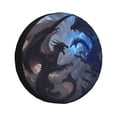 thumbnail image 1 of Salouo Black And Blue Lightning Dragon Print Spare Tire Cover 14-17 inch Spare Tire Protector Universal Tough Tire Wheel Cover for Trailer SUV and Truck-17 inch, 1 of 6