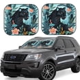 thumbnail image 1 of Salouo Black Panther Floral Illustration Pattern Car Windshield Sun Shade Foldable | Front Windshield Shade for Sun, Heat and UV Rays | Interior Sun Protection-Large, 1 of 6