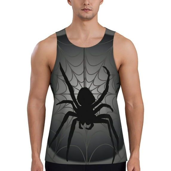 Salouo Black Spiders for Men's Tank Tops,Sleeveless Muscle Shirts for Men Quick Dry Workout Tank Top Gym Muscle Tee Fitness Bodybuilding Sleeveless T Shirt-XX-Large