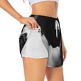 thumbnail image 1 of Salouo Black White Fluid Sculpture Print Women's 2 in 1 Running Shorts Double-Layer Shorts Athletic Workout Gym Yoga Shorts Running Shorts for Women-Large, 1 of 7