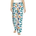 thumbnail image 1 of Salouo Block Dinosaur Print Women's Pajama Pants Casual Loose Sweatpants PJs Flowy Pants Drawstring Palazzo for Women Wide Leg Pants Lounge Pajama -X-Large, 1 of 8