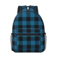 thumbnail image 1 of Salouo Blue Black Plaid Print Laptop Backpack 16.5'' Daypack Carry On Backpack for Men Women Outdoor Bag Laptop Sleeve and Dual for Weekender/Business/Hiking-One Size, 1 of 6