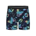 thumbnail image 1 of Salouo Blue Butterfly Pattern Men's Boxer Briefs, Soft & Breathable Underwear Elastic Waistband Briefs for Men,1-Pack, 1 of 7