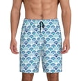 thumbnail image 1 of Salouo Blue Fish Scale Texture Pattern Men's Sleep Pajama Shorts,Pajama Bottoms Elastic Waistband Sleep Pajama Short PJ Shorts for Men -XX-Large, 1 of 6