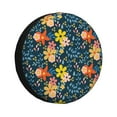 thumbnail image 1 of Salouo Blue Floral Print Spare Tire Cover 14-17 inch Spare Tire Protector Universal Tough Tire Wheel Cover for Trailer SUV and Truck-14 inch, 1 of 6
