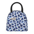 thumbnail image 1 of Salouo Blue Ink Flowers for Insulated Lunch Bag for Women/Men - Leakproof Cooler Tote Bag Organizer - Reusable Lunch Box for Office Picnic Hiking Beach-One Size, 1 of 6