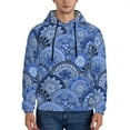 thumbnail image 1 of Salouo Blue Mandala Harmony Pattern Men's Fall Hoodie Sweatshirt,Sport Hoodie with Pockets for Men Pullover Casual Hooded Sweatshirt-X-Large, 1 of 7