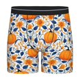 thumbnail image 1 of Salouo Blue Orange Pumpkin fall Pattern Men's Boxer Briefs, Soft & Breathable Underwear Elastic Waistband Briefs for Men,1-Pack, 1 of 7