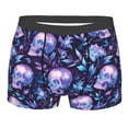 thumbnail image 1 of Salouo Blue Skull Crystal Print Men's Boxer Briefs,Breathable Underwear Elastic Waistband Briefs for Men -Small, 1 of 8