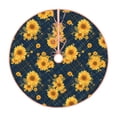 thumbnail image 1 of Salouo Blue Striped Sunflower A Christmas Tree Skirt 36" Farmhouse Christmas Decorations Snowman Xmas Tree Skirt Tree Mat for Holiday Party Decor, 1 of 8