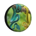 Salouo Blue Viper And Yellow Viper Snake Print Spare Tire Cover 1417