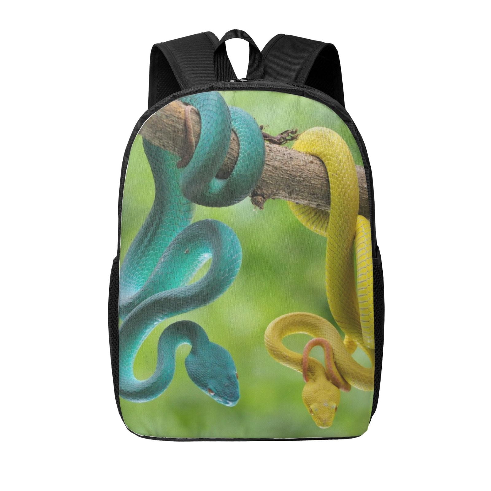 Snake Pattern Backpack Salouo Blue Viper And Yellow Viper Snake Print Travel Laptop Backpack ...