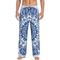 thumbnail image 1 of Salouo Blue Watercolor Print Pajama Pants for Men, Lounge Pants Elastic Waistband Casual Men's sleepwear Loungewear Sleep Pajama Pant -Large, 1 of 7