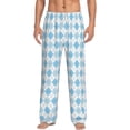 thumbnail image 1 of Salouo Blue and White Squares Print Pajama Pants for Men, Lounge Pants Elastic Waistband Casual Men's sleepwear Loungewear Sleep Pajama Pant -Small, 1 of 7