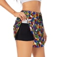 thumbnail image 1 of Salouo Bowling Colorful Print Women's 2 in 1 Running Shorts Double-Layer Shorts Athletic Workout Gym Yoga Shorts Running Shorts for Women-Large, 1 of 7