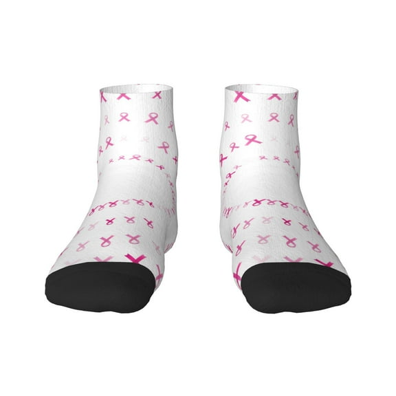 Salouo Breast Cancer Awareness (4) Pattern Unisex Middle Tube Socks,Middle-Finger Knee High Socks Over The Calf Tube Stocking Crew Stockings for Women and Men Tube Socks