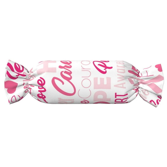 Salouo Breast Cancer Ribbons Awareness (2) Pattern Cute Bolster Pillow,Cylindrical Pillow Long Pillow for Bed Round Side Pillow for Knee/Leg/Neck ,- Length 24.4" x 9.8" Diameter