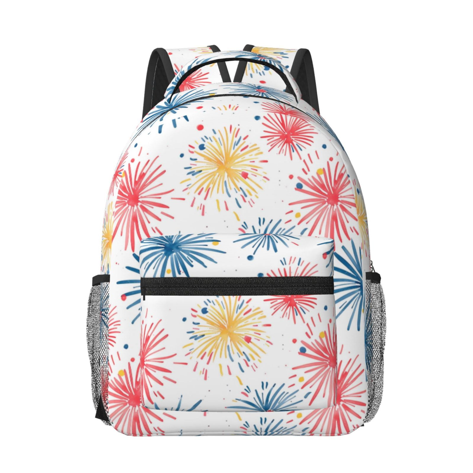 Salouo Bright Colorful Fireworks Print Laptop Backpack 16.5'' Daypack ...