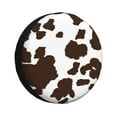 Salouo Brown Cow Print Spare Tire Cover 1417 inch Spare Tire Protector