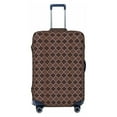 thumbnail image 1 of Salouo Brown Gold Grid Pattern Travel Dust-proof Suitcase Cover, Softside Suitcase Protector Luggage Cover Protector for 18-32inch ,Not Included Suitcase, 1 of 8