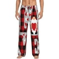 thumbnail image 1 of Salouo Buffalo Plaid Love And Gnome Print Pajama Pants for Men, Lounge Pants Elastic Waistband Casual Men's sleepwear Loungewear Sleep Pajama Pant -X-Large, 1 of 7