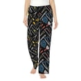 thumbnail image 1 of Salouo Building hand tools Print Women's Pajama Pants Casual Loose Sweatpants PJs Flowy Pants Drawstring Palazzo for Women Wide Leg Pants Lounge Pajama-XX-Large, 1 of 6