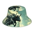 thumbnail image 1 of Salouo Bull Charging Through Waves Print Unisex Bucket Hat, Outdoor Summer Beach Fishing Sun Hat Fun Outdoor Vacation Hat for Men Women Teens,Reversible Double-Side-Wear, 1 of 6