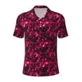 thumbnail image 1 of Salouo Burgundy Tie Dye for Men's Short Sleeve Polo Shirts,Polo Shirts for Men Performance Short Sleeve Golf Shirt Athletic Casual Collared T-Shirt-Small, 1 of 8