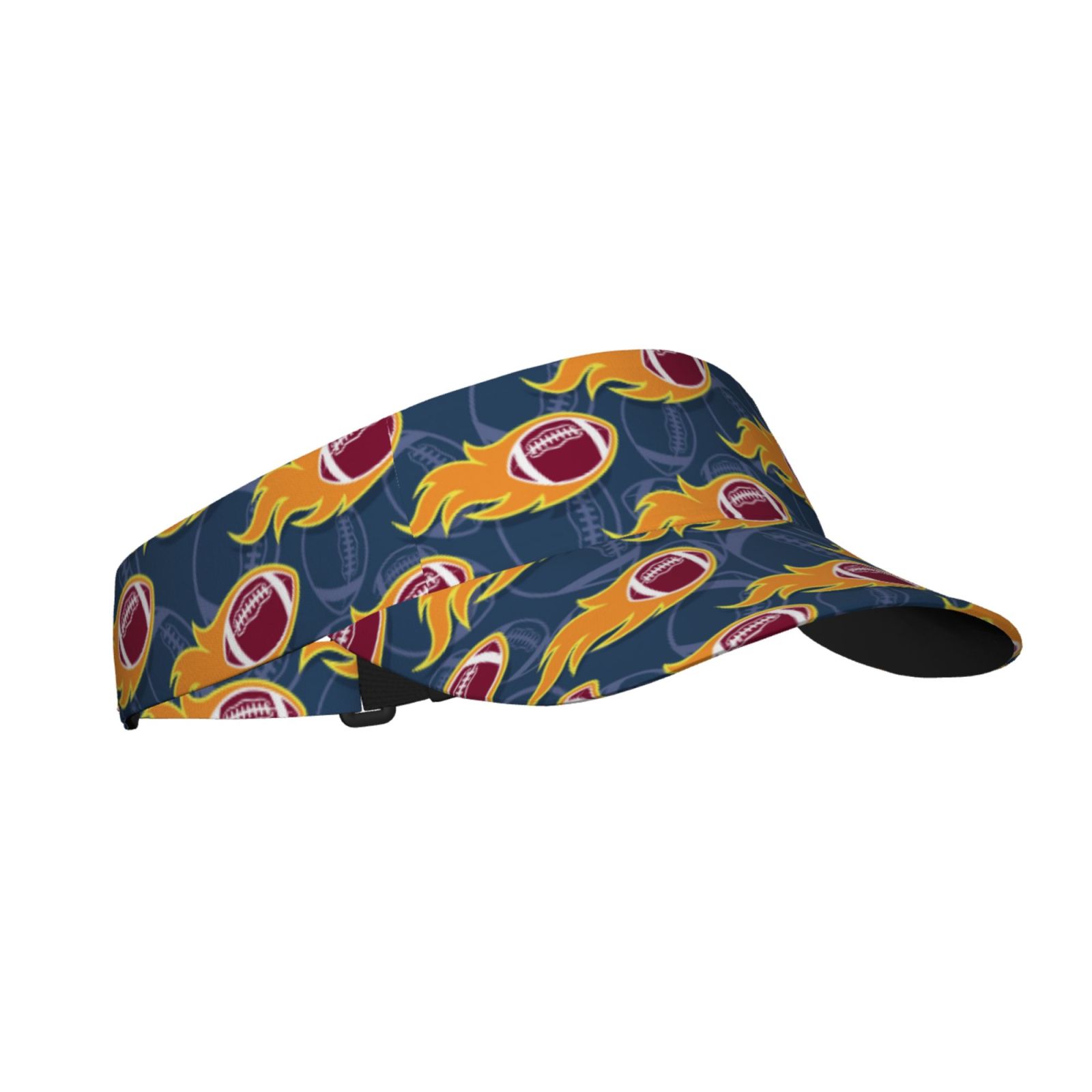 Salouo Burning Rugby Balls Pattern Sport Sun Visor Hats,1-Piece of ...