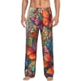 thumbnail image 1 of Salouo Butterflies On Rocky Cliff Print Pajama Pants for Men, Lounge Pants Elastic Waistband Casual Men's sleepwear Loungewear Sleep Pajama Pant -Large, 1 of 7