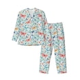 thumbnail image 1 of Salouo Butterflies Print Button-Front Long Sleeve Pajama Set for Men, Soft 2Pjs Men's Long Sleeve Sleepwear-Small, 1 of 7